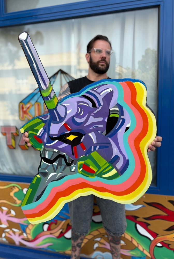 Image of Eva 01 Evangelion Wood Handmade Custom Size Xl