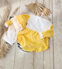 Image 3 of Photo prop | Sitter photoshoot set | Audrey | age 12 months | yellow plaid