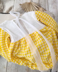 Image 6 of Photo prop | Sitter photoshoot set | Audrey | age 12 months | yellow plaid
