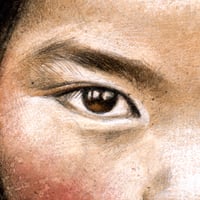 Image 2 of Peinture originale - "Fillette aux nattes" - Népal