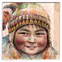 Image 1 of Peinture originale - "Petit berger au bonnet à pompons" - Pérou