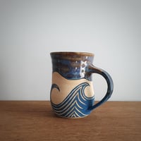 Image 3 of Waves Sgraffito Mug #1