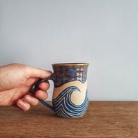 Image 4 of Waves Sgraffito Mug #1