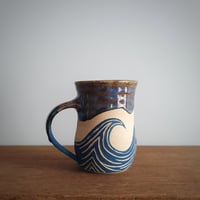 Image 1 of Waves Sgraffito Mug #1