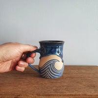 Image 4 of Waves Sgraffito Mug #2