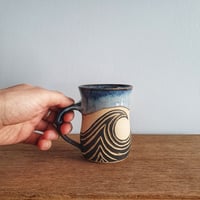 Image 4 of Waves Sgraffito Mug #3