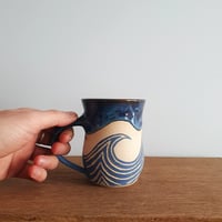 Image 4 of Waves Sgraffito Mug #4