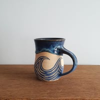 Image 3 of Waves Sgraffito Mug #4