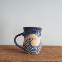 Image 1 of Waves Sgraffito Mug #4