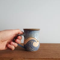 Image 4 of Waves Sgraffito Mug #5