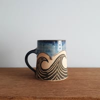 Image 1 of Waves Sgraffito Mug #8