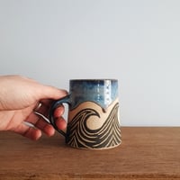 Image 4 of Waves Sgraffito Mug #8