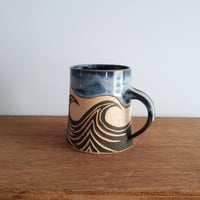 Image 3 of Waves Sgraffito Mug #8