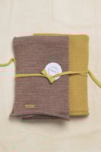 Image 3 of set of baby alpaca fine wide scarfs _ honey