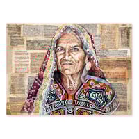 Image 1 of Peinture originale - "Femme Meghwal du Gujarat" - 73x100 cm