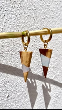 Triangolo Pous De Lleo - Orecchini Artigianali in Legno e Resina