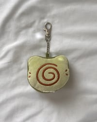 Image 1 of Matcha Swirl Kitty Bread Plushie Keychain