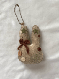 Image 1 of matcha swirl star bunny plushie keychain 