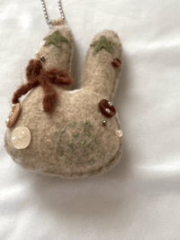 Image 2 of matcha swirl star bunny plushie keychain 