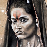 Image 5 of Toile originale - "Le Mudra de Shree Dhanalakshmee Nath" - 73x100 cm