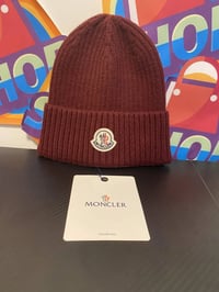 Burgundy Moncler beanie