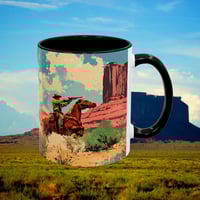 Image 2 of Southwestern Cowboy Coffee Mug, Western Old West Ceramic Cup, Rancher Southwest Tea Cup, Rodeo Rusti