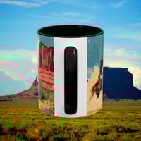 Image 4 of Southwestern Cowboy Coffee Mug, Western Old West Ceramic Cup, Rancher Southwest Tea Cup, Rodeo Rusti