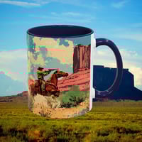 Image 5 of Southwestern Cowboy Coffee Mug, Western Old West Ceramic Cup, Rancher Southwest Tea Cup, Rodeo Rusti