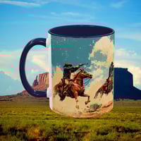 Image 6 of Southwestern Cowboy Coffee Mug, Western Old West Ceramic Cup, Rancher Southwest Tea Cup, Rodeo Rusti