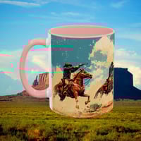 Image 9 of Southwestern Cowboy Coffee Mug, Western Old West Ceramic Cup, Rancher Southwest Tea Cup, Rodeo Rusti