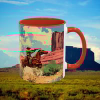 Image 11 of Southwestern Cowboy Coffee Mug, Western Old West Ceramic Cup, Rancher Southwest Tea Cup, Rodeo Rusti