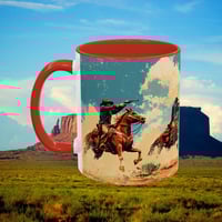 Image 12 of Southwestern Cowboy Coffee Mug, Western Old West Ceramic Cup, Rancher Southwest Tea Cup, Rodeo Rusti