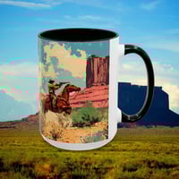 Image 14 of Southwestern Cowboy Coffee Mug, Western Old West Ceramic Cup, Rancher Southwest Tea Cup, Rodeo Rusti