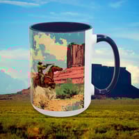 Image 17 of Southwestern Cowboy Coffee Mug, Western Old West Ceramic Cup, Rancher Southwest Tea Cup, Rodeo Rusti
