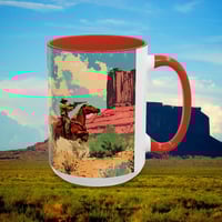 Image 23 of Southwestern Cowboy Coffee Mug, Western Old West Ceramic Cup, Rancher Southwest Tea Cup, Rodeo Rusti