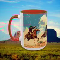 Image 24 of Southwestern Cowboy Coffee Mug, Western Old West Ceramic Cup, Rancher Southwest Tea Cup, Rodeo Rusti