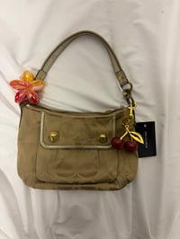 Image 4 of 2009 Coach Signature Sateen Poppy Shoulder Bag  
