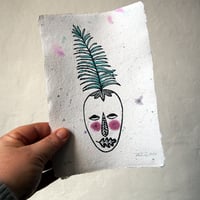 Image 4 of Fern Maske / Linolschnitt