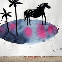 Image 3 of Dark Horse / Linolschnitt
