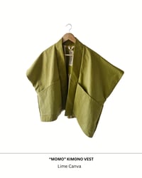 Image 2 of "MOMO"  Kimono Vest - Lime Canvas