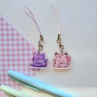 Gengar Clefable couple phone charms