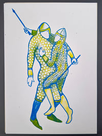 Image 2 of Bayeux Boys - Bayeux tapestry inspired queer risograph print