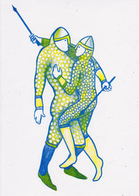 Image 1 of Bayeux Boys - Bayeux tapestry inspired queer risograph print