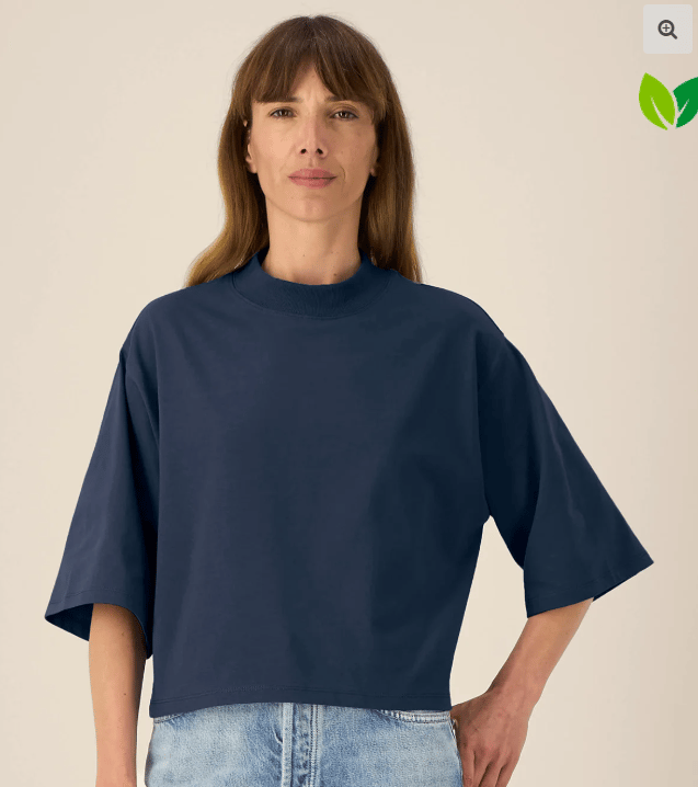 Image of  Blue Grey Boxy Tee  ADULT - Big embroidery design of choice