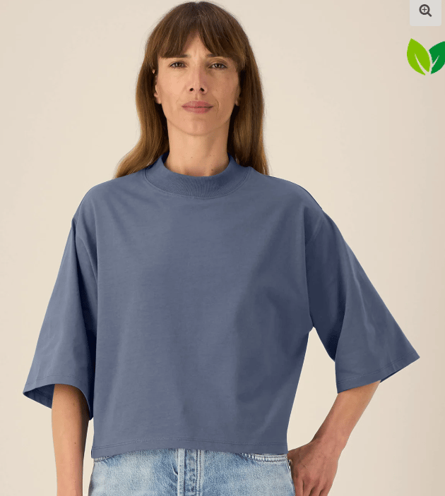 Image of  Blue Grey Boxy Tee  ADULT - Big embroidery design of choice