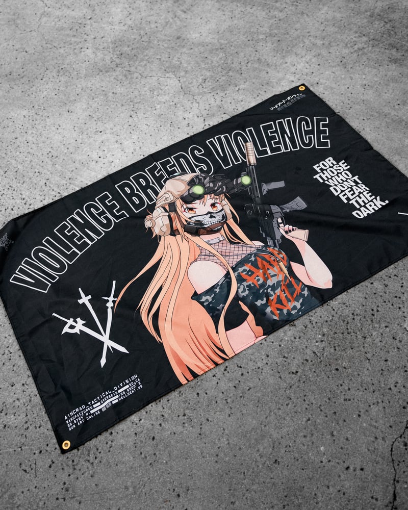 Image of Violence Breed Violence Flag