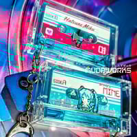 Image 2 of Mini Cassette Tape NFC Keychain - Pixel Miku