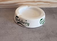 Image 1 of Vintage (1990s) Danish White (Enamel) Carlsberg Advertising Ashtray
