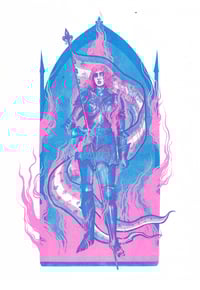 Image 1 of Jeanne la Pucelle - Joan of Arc, Trans colours risograph print,  Transgender Pride
