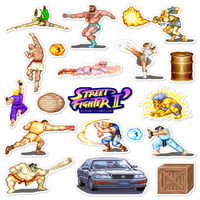 Image 1 of Street Fighter II Turbo: Hyper Fighting Sticker/Magnet Sets (19 Pieces)